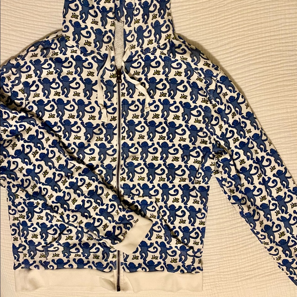 Roller Rabbit original Harley Hoodie. Blue monkeys. Size XS. French Terry.